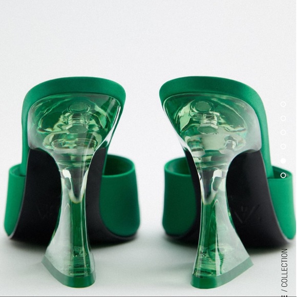 ZARA Heeled Sandals Green - Picture 3 of 3